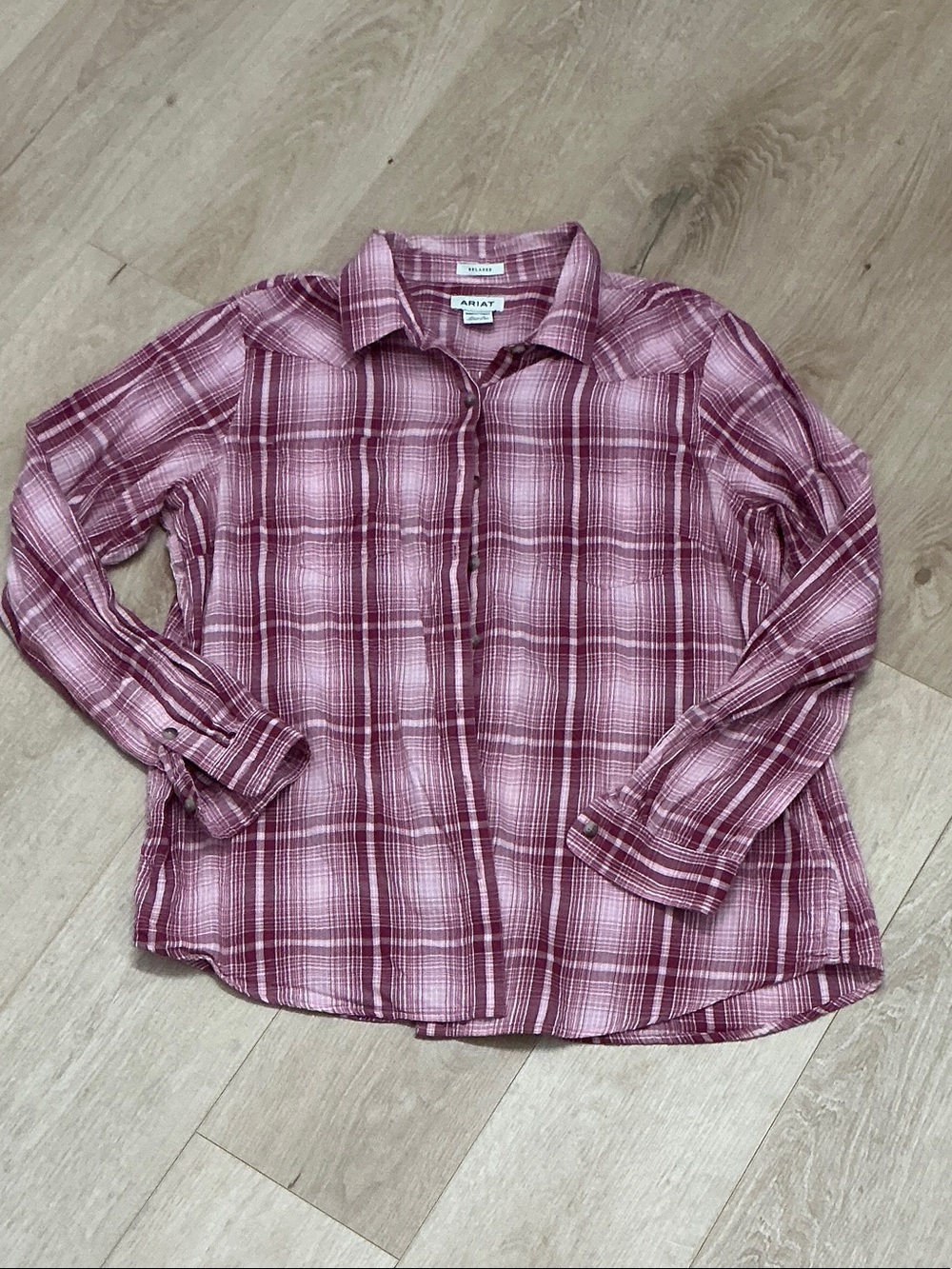 Ariat Women's Mauve Plaid Button-Down Shirt